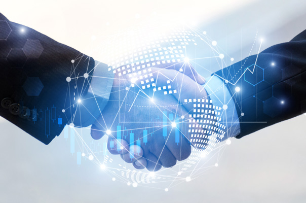 Handshake between industry professionals