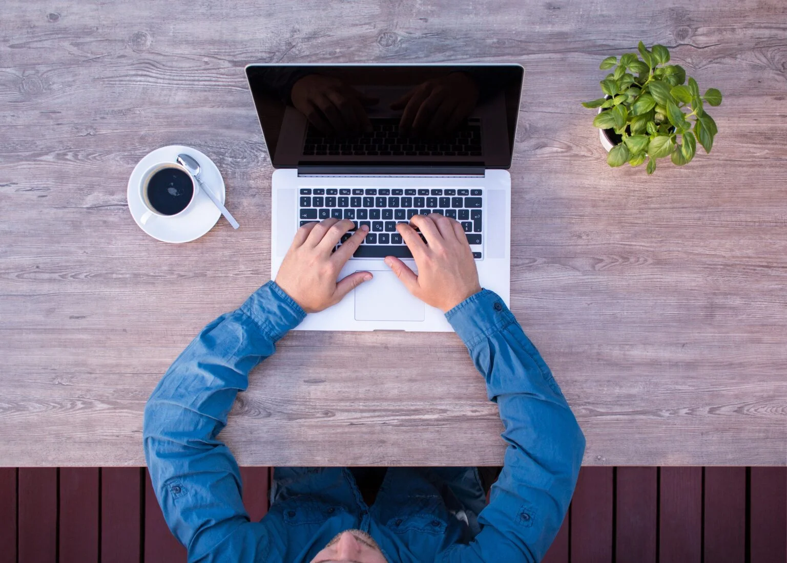 man using laptop