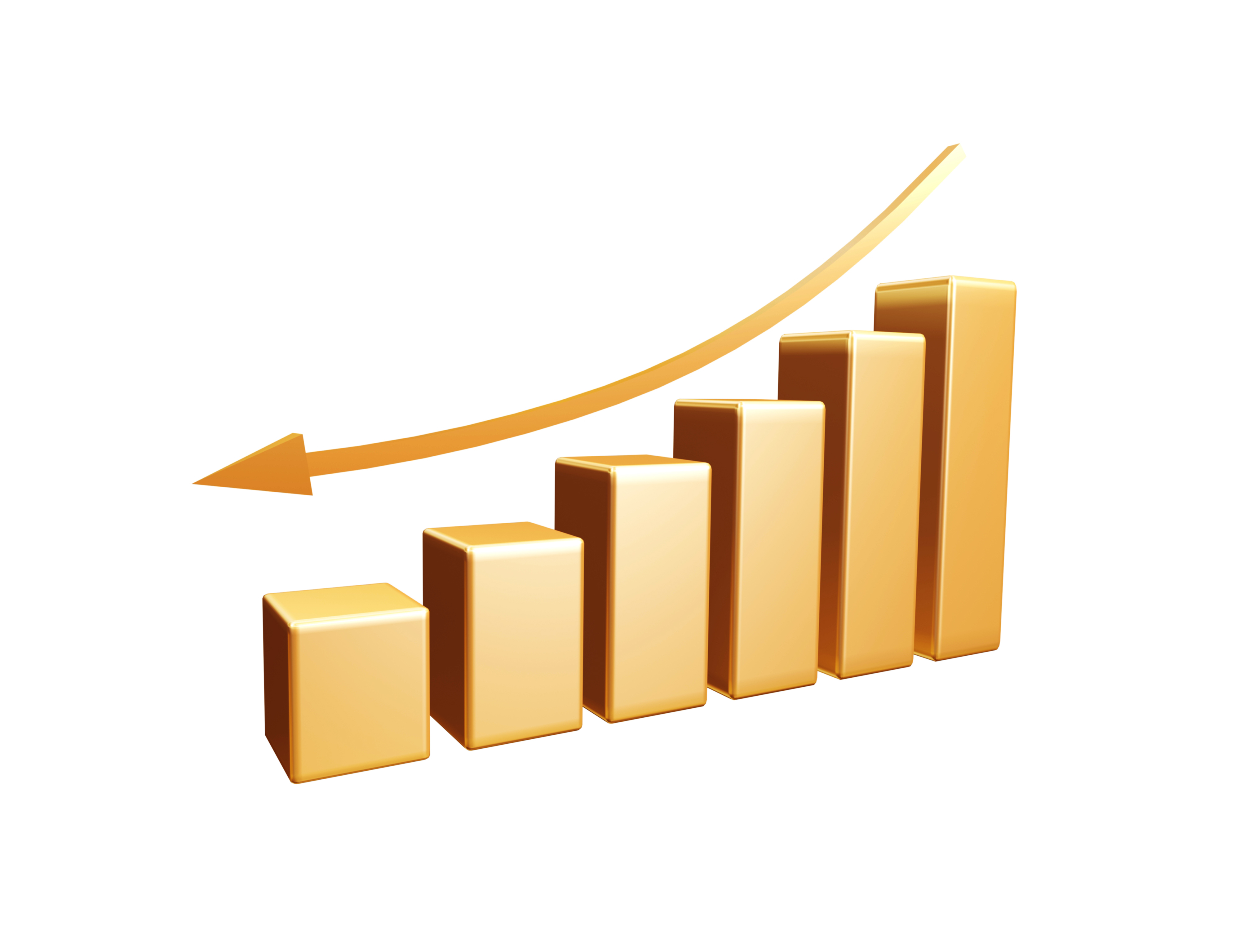 golden recession diagram with arrow isolated