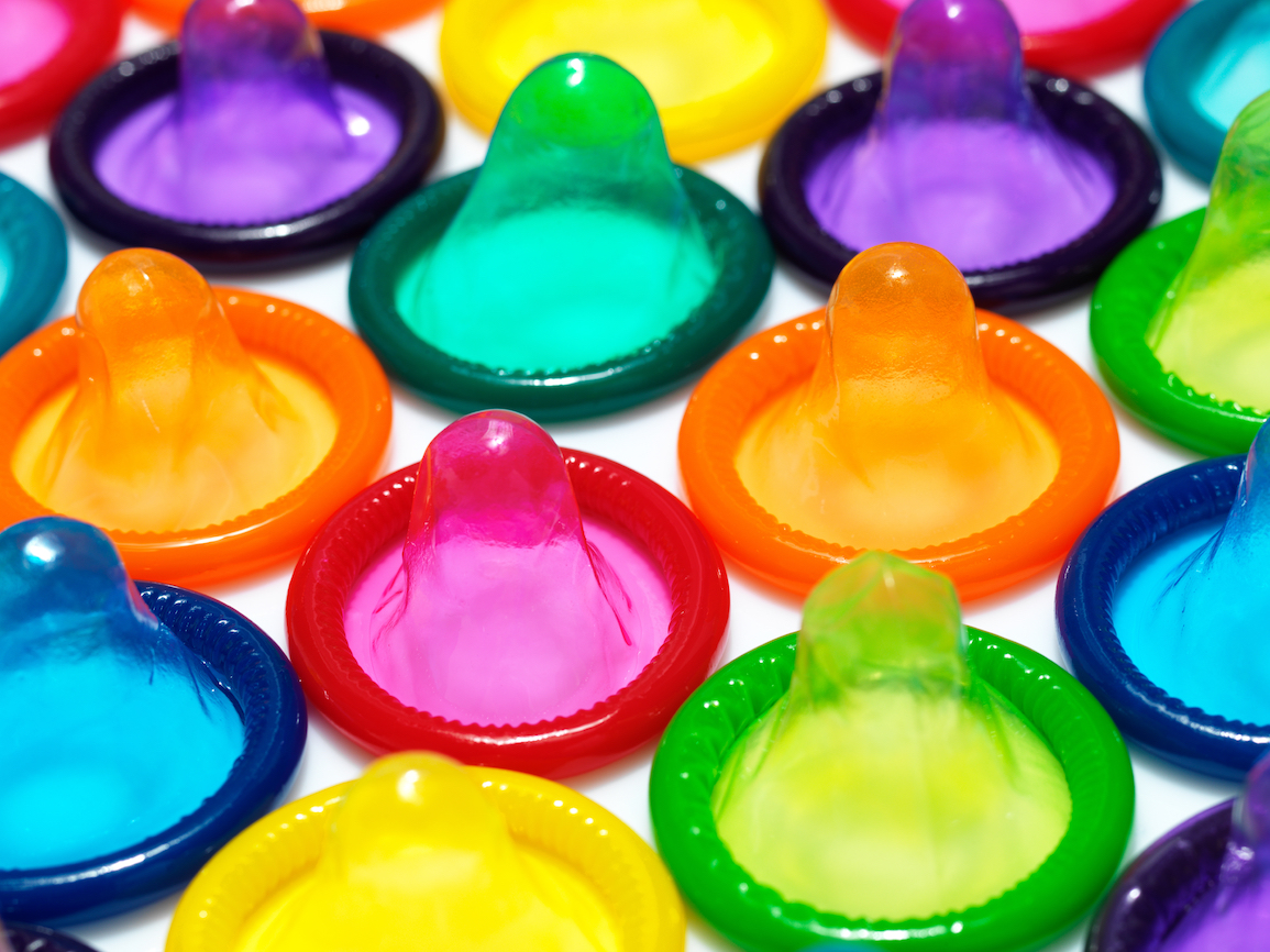 Colorful condoms.