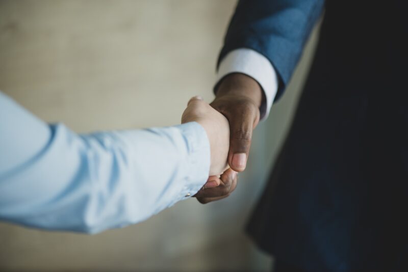 Two men shaking hands