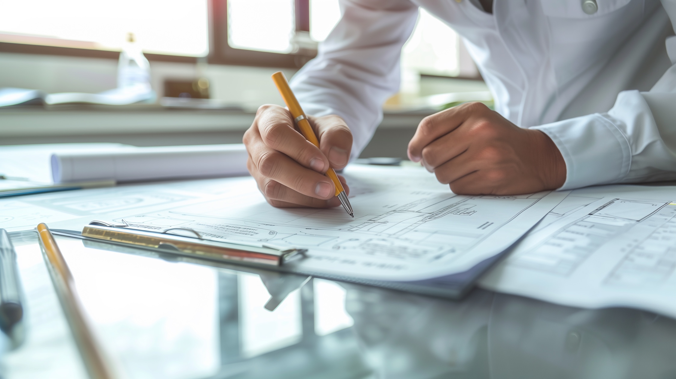 Man writing on paper