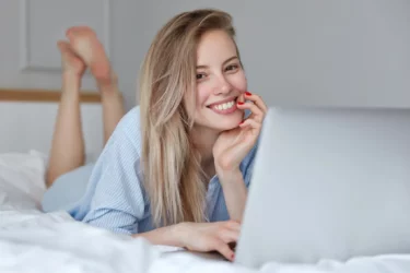 Beautiful woman chatting